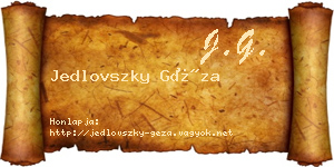 Jedlovszky Géza névjegykártya