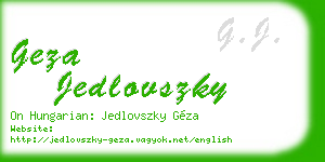 geza jedlovszky business card